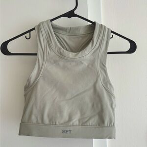 Set Active light green cropped workout top